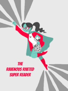 Riveted superhero with text