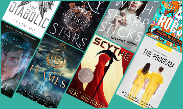 sci fi books for teens: The Diabolic, Sky Without Stars, Girls with Sharp Sticks, Rabbit & Robot, Want, Fate of Flames, Scythe, The Program.